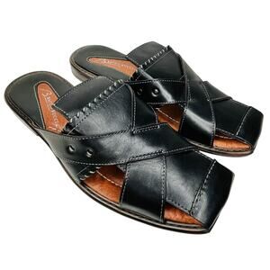 Bacco Bucci Black Leather Sandals Men's Size 8 EXCELLENT CONDITION!